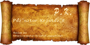 Pásztor Kristóf névjegykártya