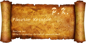 Pásztor Kristóf névjegykártya