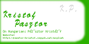 kristof pasztor business card